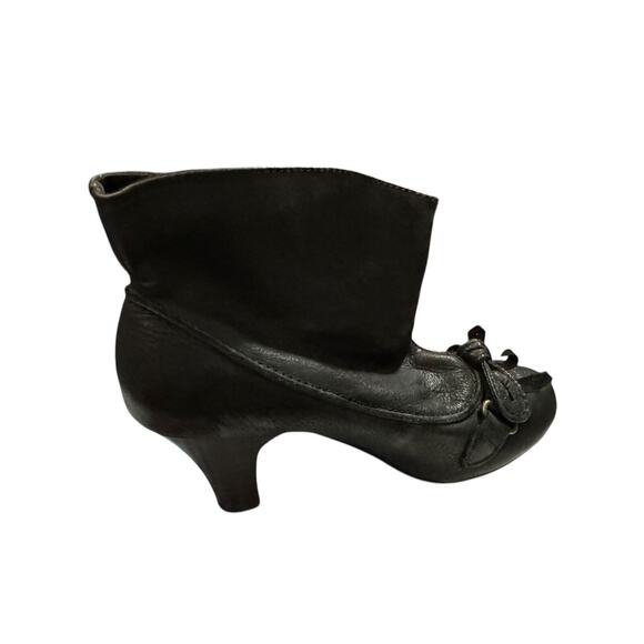 Anthropologie Miss Albright Spectator Booties Size 8.5 Black Bow Fringe - Picture 4 of 8